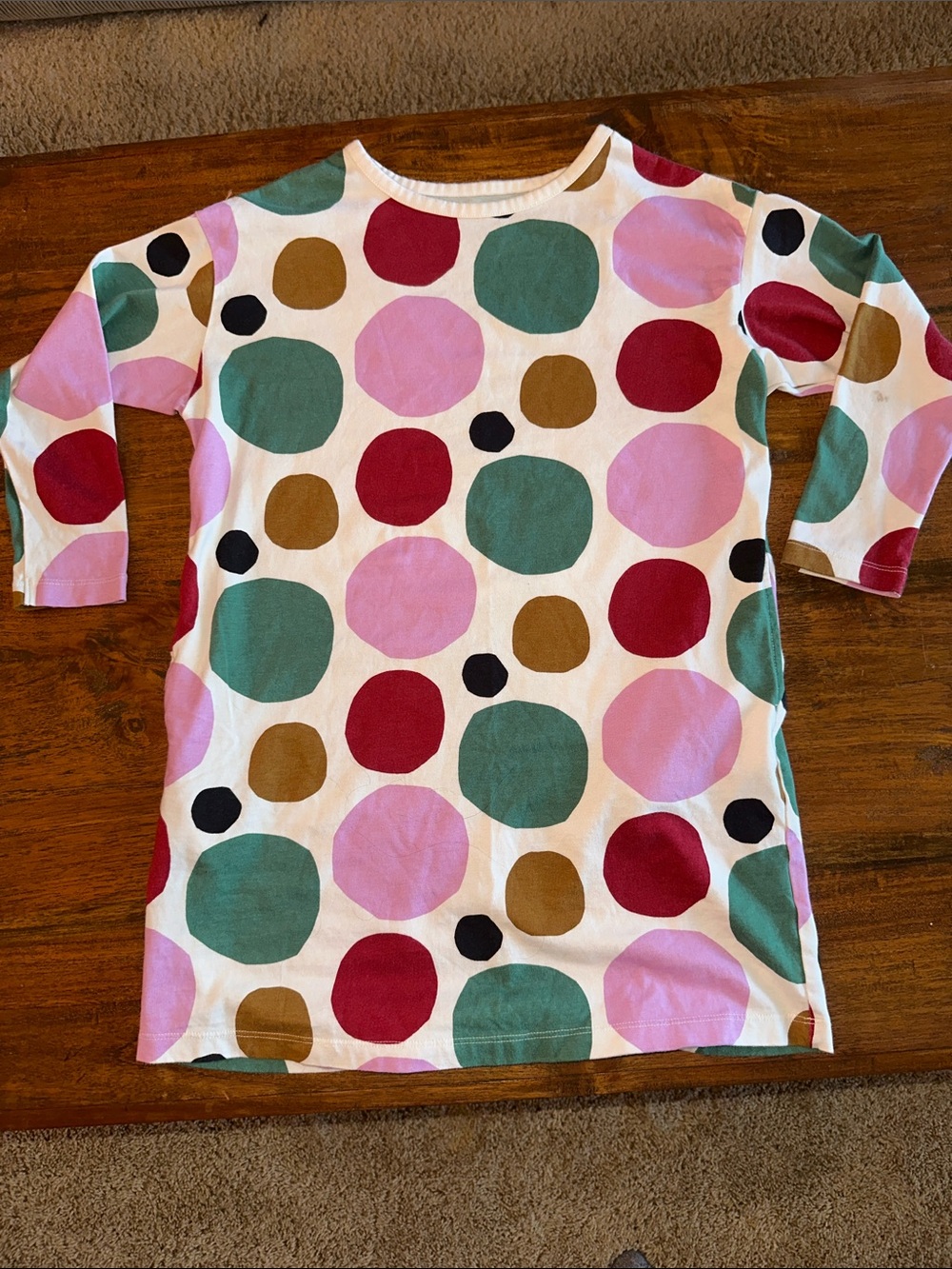 MARIMEKKO UNIQLO Girls Multicolor Polka Dot Long Sleeve Dress 7 / 8